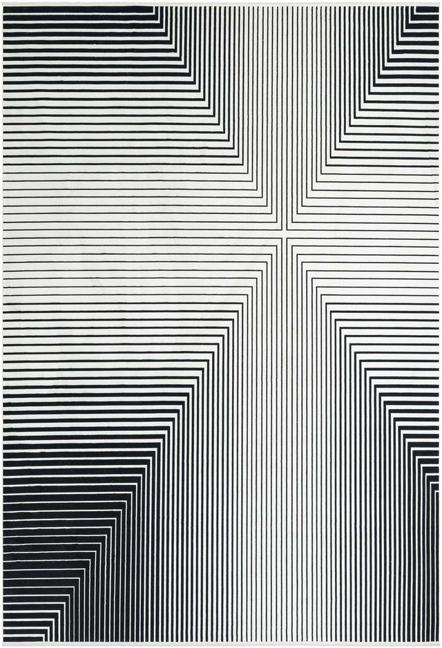Black and White 10' x 14' 1 Milano Rectangle Area Rug 100% Polyester with Cotton Backing Modern Contemporary Carpet for Home Decor Interior Design for Sale at Rug Engine