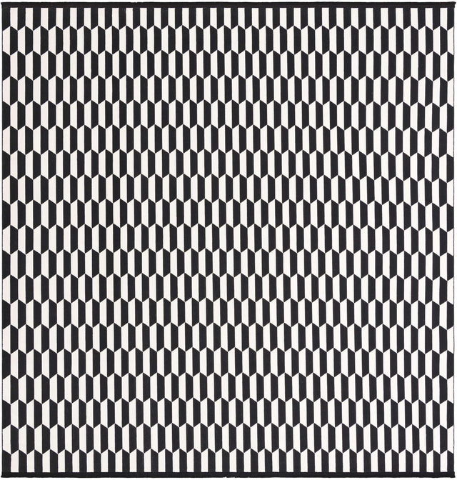 Black and White 10' x 10' Milano Square Area Rug 100% Polyester with Cotton Backing Modern Contemporary Carpet for Home Decor Interior Design for Sale at Rug Engine