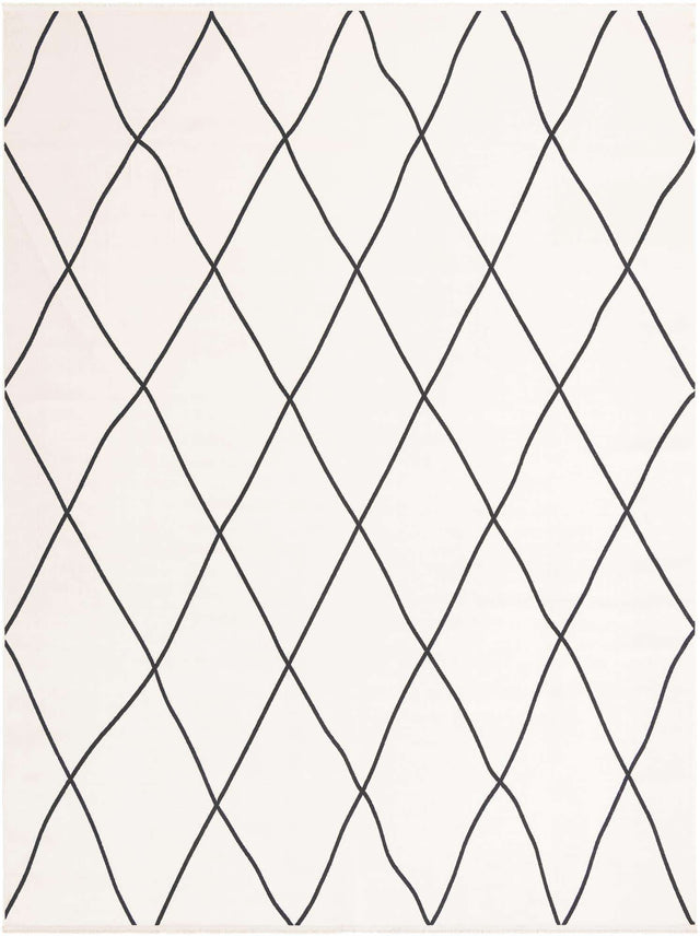 Black and White 9' x 12' Milano Rectangle Area Rug 100% Polyester with Cotton Backing Modern Contemporary Carpet for Home Decor Interior Design for Sale at Rug Engine
