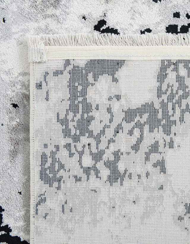 Black and White 6' 1 x 9' Milano Rectangle Area Rug 100% Polyester with Cotton Backing Modern Contemporary Carpet for Home Decor Interior Design for Sale at Rug Engine