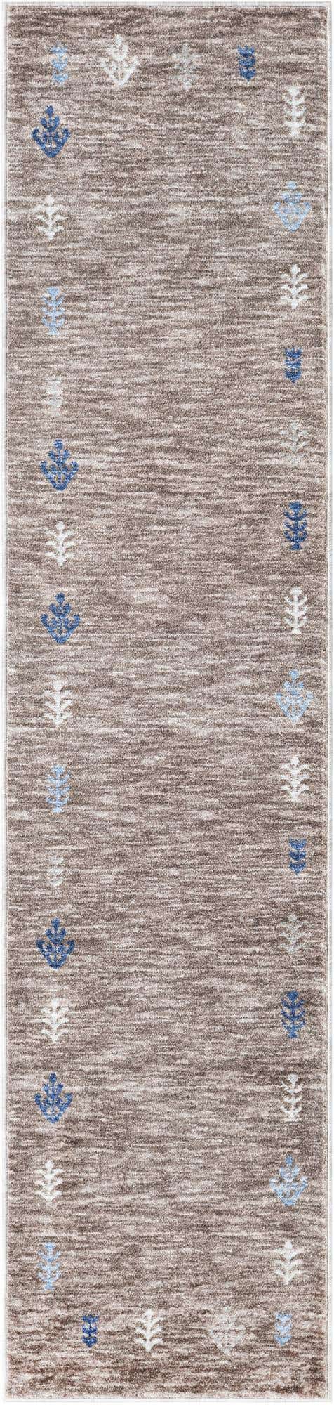 Gray Brown 2' x 8' Gabbeh Runner Area Rug 100% Polyester (Space-Dyed Yarn) Stylish Contemporary Carpet for Home Interior Design for Sale at Rug Engine