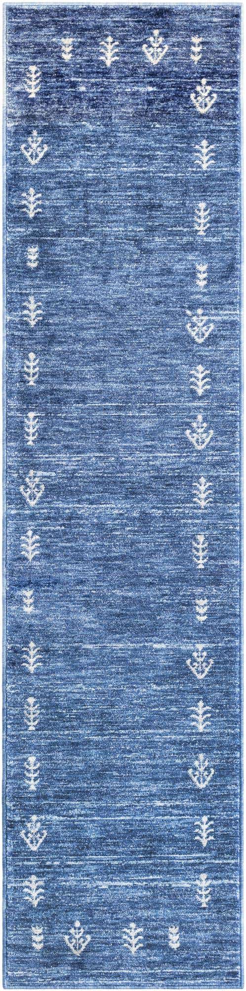 Navy Blue 2' x 8' Gabbeh Runner Area Rug 100% Polyester (Space-Dyed Yarn) Stylish Contemporary Carpet for Home Interior Design for Sale at Rug Engine