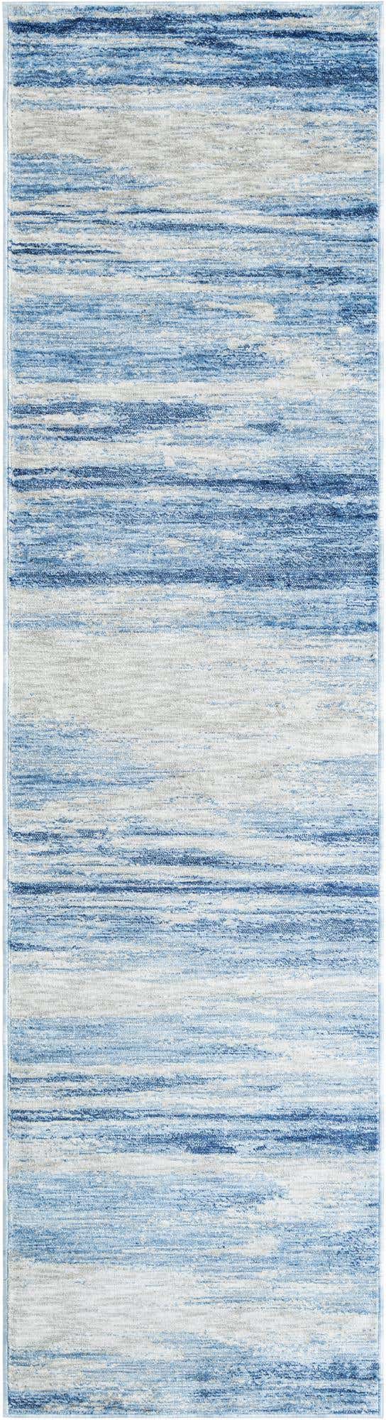 Blue Ivory 2' 7 x 10' Gabbeh Runner Area Rug 100% Polyester (Space-Dyed Yarn) Stylish Contemporary Carpet for Home Interior Design for Sale at Rug Engine