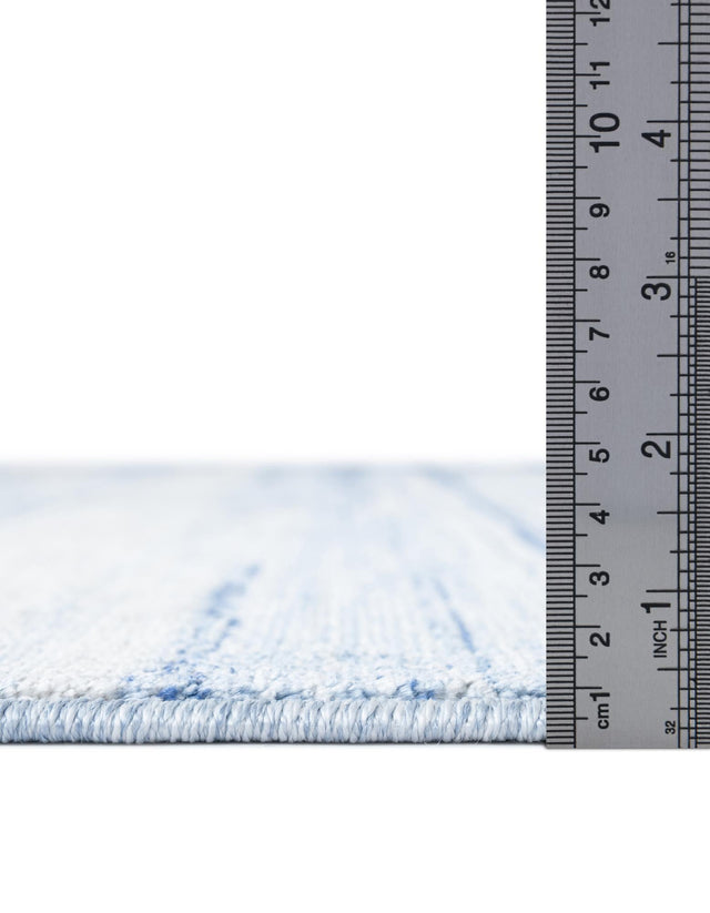 Blue Ivory 2' 7 x 12' Gabbeh Runner Area Rug 100% Polyester (Space-Dyed Yarn) Stylish Contemporary Carpet for Home Interior Design for Sale at Rug Engine