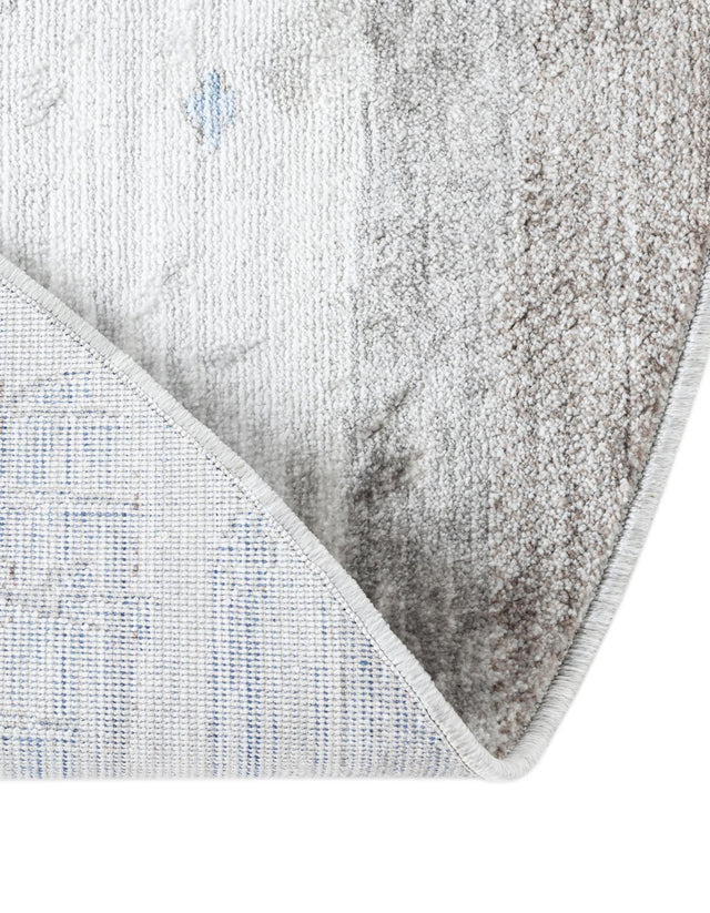 Blue Gray 7' 10 x 7' 10 Gabbeh Round Area Rug 100% Polyester (Space-Dyed Yarn) Stylish Contemporary Carpet for Home Interior Design for Sale at Rug Engine