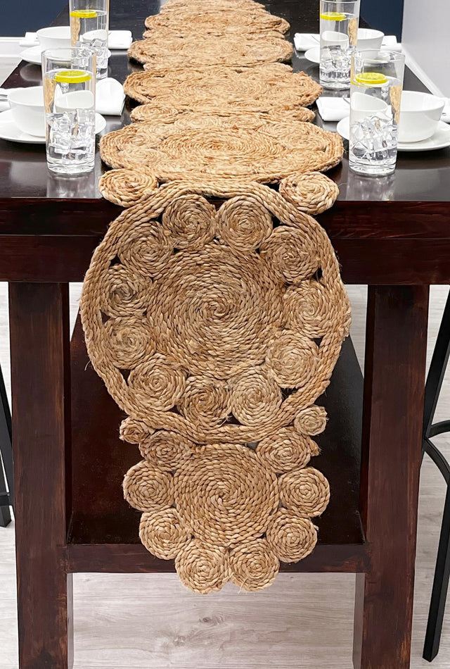 Natural 1' 4 x 8' Braided Jute Table Runner Area Rug Decorative Dining Room Kitchen All Natural Material Table Cover 100% Jute Hand Braided Natural Eco-Friendly Boho Style Carpet for Living Rooms Dining Office Space Dorms for Sale at Rug Engine
