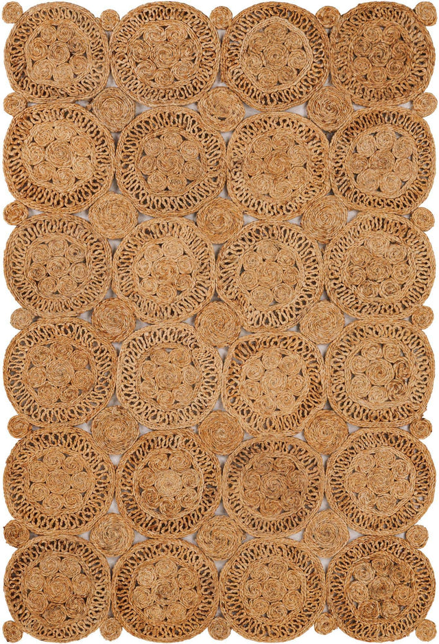 Natural 4' 1 x 6' 1 Braided Jute Rectangle Area Rug 100% Jute Hand Braided Natural Eco-Friendly Boho Style Carpet for Living Rooms Dining Office Space Dorms for Sale at Rug Engine