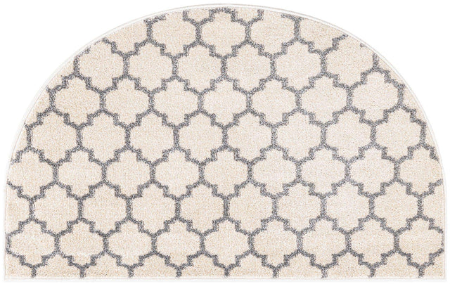 Beige and Gray 2' 7 x 4' 1 Trellis Hearth Area Rug