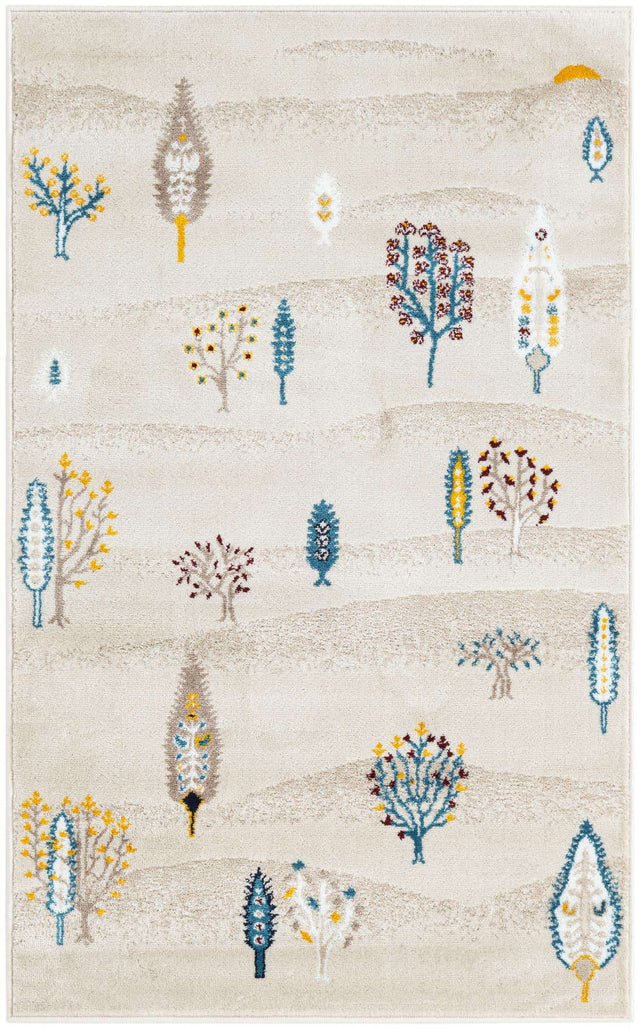 Ivory 3' 1 x 5' 3 Laguna Rectangle Area Rug 100% Polypropylene Modern Contemporary Carpet for Bedrooms, Living Room, Dining, Office for Sale at Rug Engine
