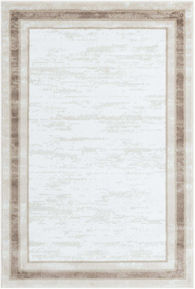 Ivory 4' 1 x 6' 1 Laguna Rectangle Area Rug 100% Polypropylene Modern Contemporary Carpet for Bedrooms, Living Room, Dining, Office for Sale at Rug Engine