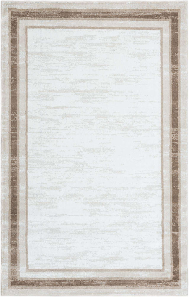 Ivory 5' 3 x 8' Laguna Rectangle Area Rug 100% Polypropylene Modern Contemporary Carpet for Bedrooms, Living Room, Dining, Office for Sale at Rug Engine