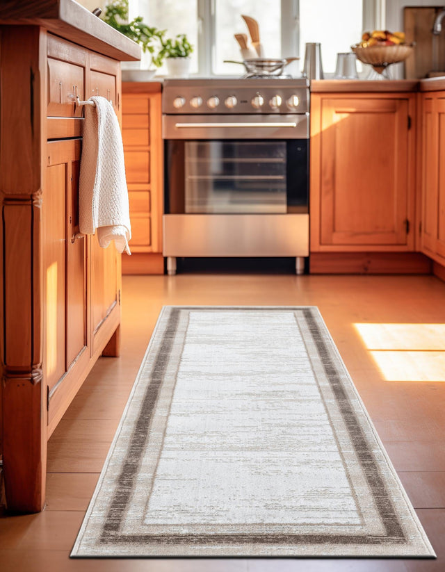 Ivory 2' 7 x 10' Laguna Runner Area Rug 100% Polypropylene Modern Contemporary Carpet for Bedrooms, Living Room, Dining, Office for Sale at Rug Engine