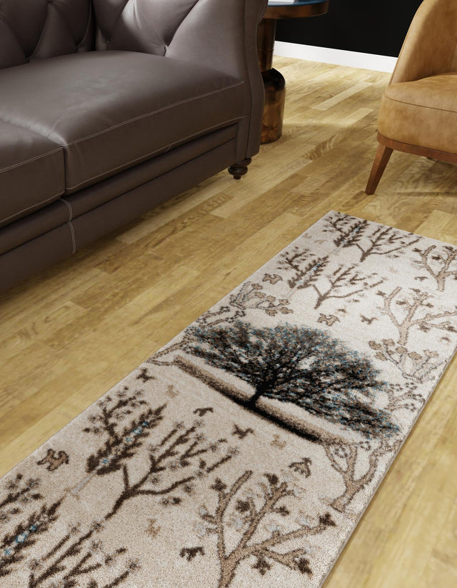 Beige 2' 7 x 8' Laguna Runner Area Rug 100% Polypropylene Modern Contemporary Carpet for Bedrooms, Living Room, Dining, Office for Sale at Rug Engine