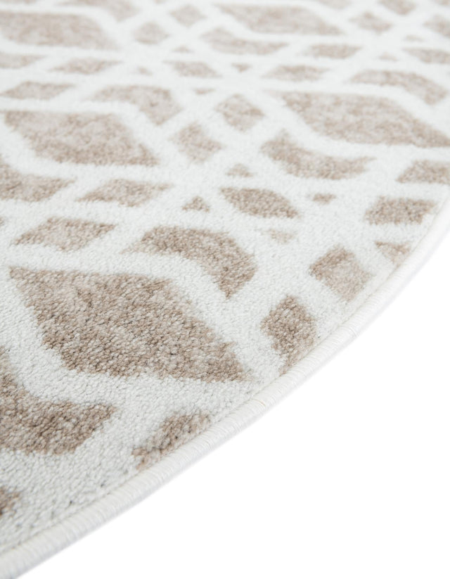 Ivory 3' 1 x 3' 1 Laguna Round Area Rug 100% Polypropylene Modern Contemporary Carpet for Bedrooms, Living Room, Dining, Office for Sale at Rug Engine