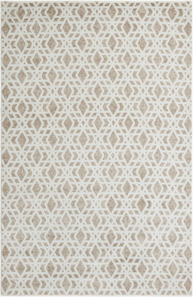 Ivory 6' 1 x 9' Laguna Rectangle Area Rug 100% Polypropylene Modern Contemporary Carpet for Bedrooms, Living Room, Dining, Office for Sale at Rug Engine
