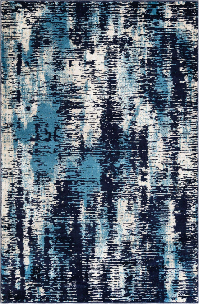 Navy Blue 6' 1 x 9' Laguna Rectangle Area Rug 100% Polypropylene Modern Contemporary Carpet for Bedrooms, Living Room, Dining, Office for Sale at Rug Engine