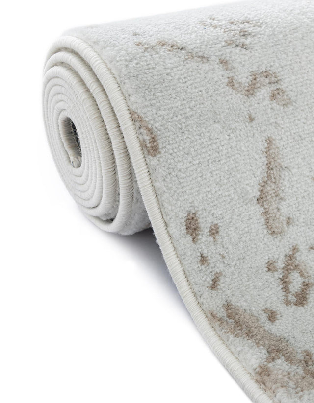 Ivory 7' 10 x 7' 10 Laguna Round Area Rug 100% Polypropylene Modern Contemporary Carpet for Bedrooms, Living Room, Dining, Office for Sale at Rug Engine