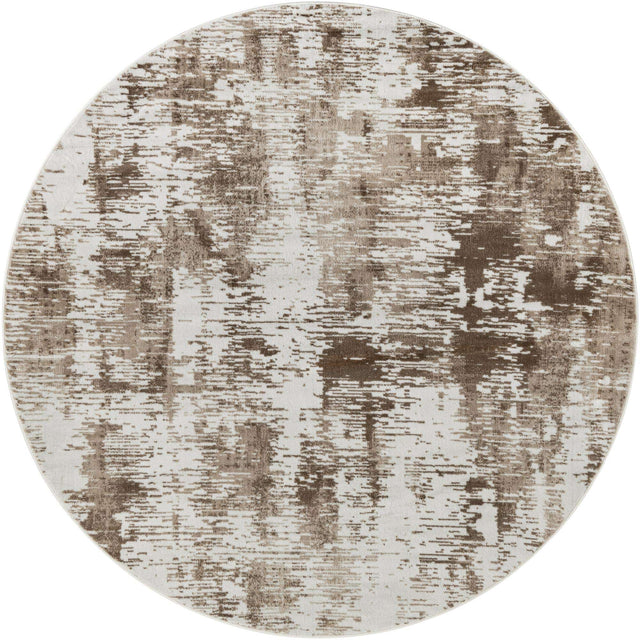Ivory 7' 10 x 7' 10 Laguna Round Area Rug 100% Polypropylene Modern Contemporary Carpet for Bedrooms, Living Room, Dining, Office for Sale at Rug Engine