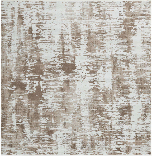 Ivory 7' 10 x 7' 10 Laguna Square Area Rug 100% Polypropylene Modern Contemporary Carpet for Bedrooms, Living Room, Dining, Office for Sale at Rug Engine