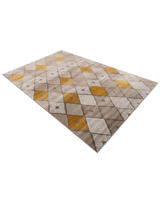 Ivory and Yellow 6' 1 x 9' Laguna Rectangle Area Rug 100% Polypropylene Modern Contemporary Carpet for Bedrooms, Living Room, Dining, Office for Sale at Rug Engine