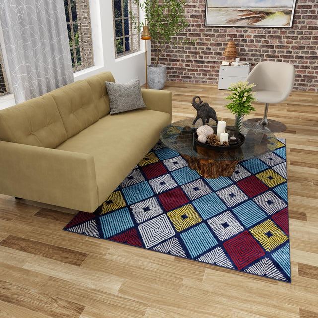 Multicolor 3' 1 x 5' 3 Laguna Rectangle Area Rug 100% Polypropylene Modern Contemporary Carpet for Bedrooms, Living Room, Dining, Office for Sale at Rug Engine