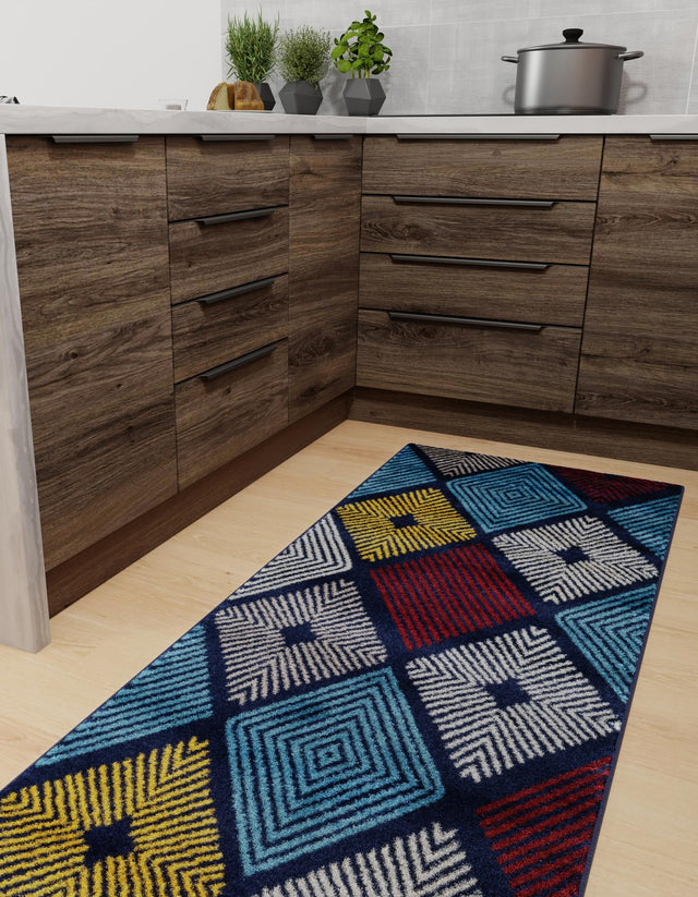 Multicolor 2' 7 x 10' Laguna Runner Area Rug 100% Polypropylene Modern Contemporary Carpet for Bedrooms, Living Room, Dining, Office for Sale at Rug Engine
