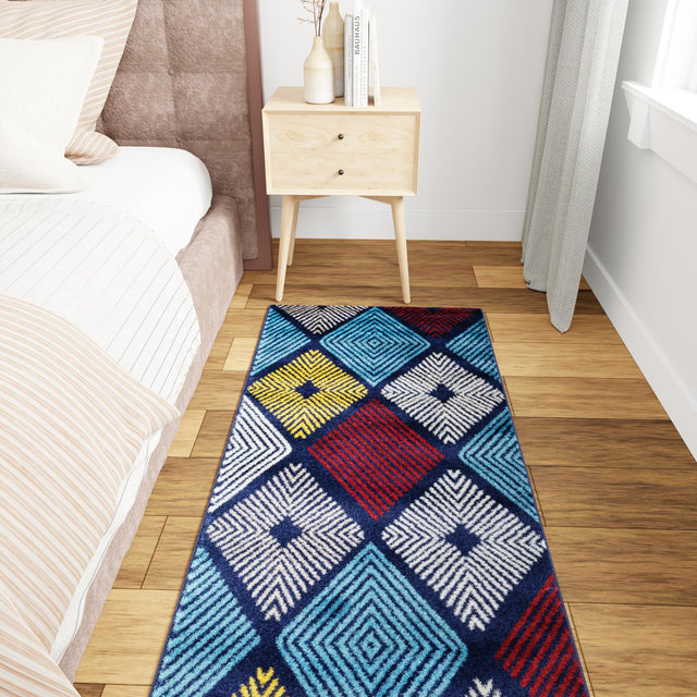 Multicolor 2' x 6' 1 Laguna Runner Area Rug 100% Polypropylene Modern Contemporary Carpet for Bedrooms, Living Room, Dining, Office for Sale at Rug Engine