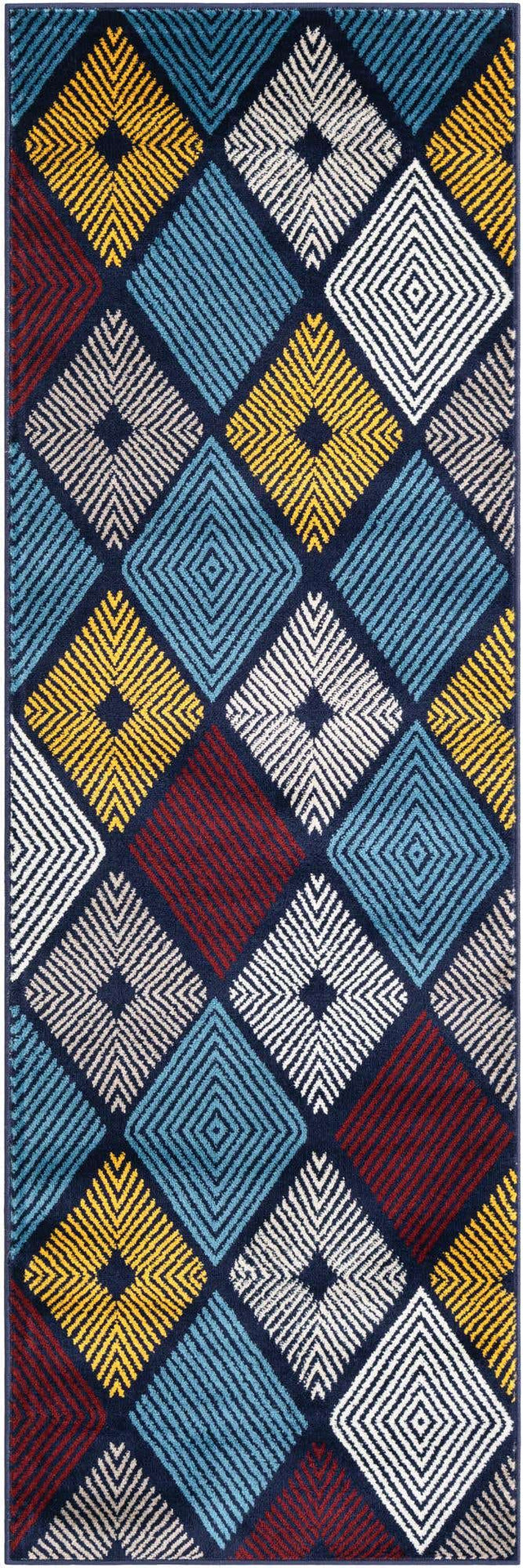 Multicolor 2' 7 x 8' Laguna Runner Area Rug 100% Polypropylene Modern Contemporary Carpet for Bedrooms, Living Room, Dining, Office for Sale at Rug Engine