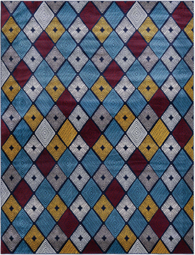 Multicolor 9' x 12' Laguna Rectangle Area Rug 100% Polypropylene Modern Contemporary Carpet for Bedrooms, Living Room, Dining, Office for Sale at Rug Engine