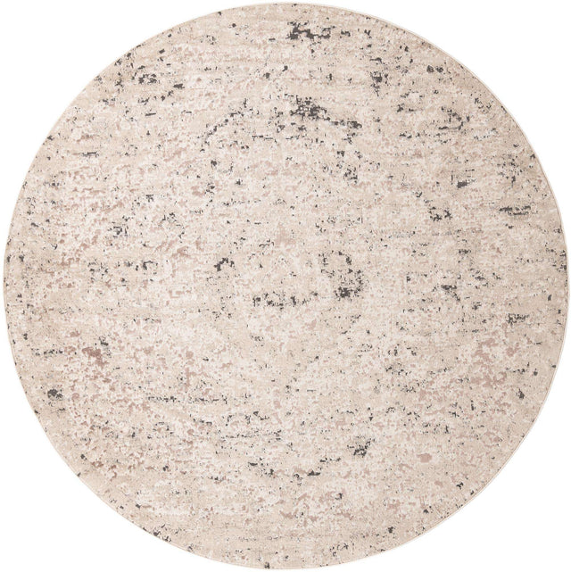 Beige 10' x 10' Portland Round Area Rug 85% Polypropylene & 15% Polyester Vintage Distressed Traditional Carpet for Home Decor for Sale at Rug Engine