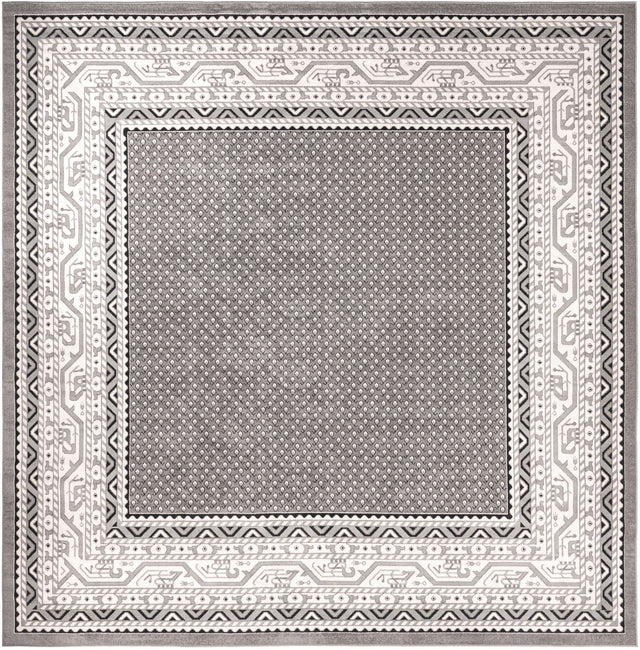 Gray 12' x 12' Williamsburg Square Area Rug 100% Polypropylene With Cotton Backing Durable Easy Clean Stain Resistant Carpet for Sale at Rug Engine
