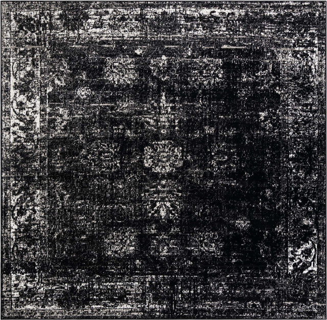Black 10' x 10' Sofia Square Area Rug Durable Easy Clean Stain Resistant Unique Carpet for Affordable Interior Home Design for Sale at Rug Engine