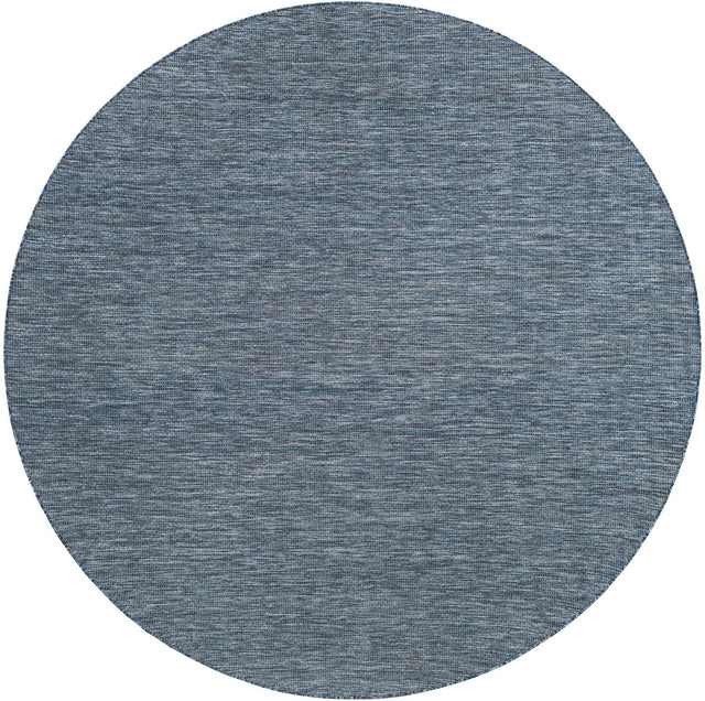 Blue 10' x 10' Outdoor Solid Round Area Rug Weather Resistant for Patio, Deck, Terrace, Balcony, Porch 100% Polypropylene Minimalist Waterproof Carpet for Sale at Rug Engine