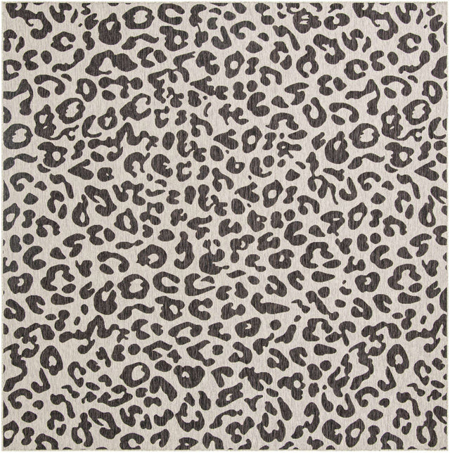 Light Gray 10' x 10' Outdoor Safari Square Area Rug Weather Resistant for Patio, Deck, Terrace, Balcony, Porch Animal Print Wildlife Nature Carpet for Sale at Rug Engine