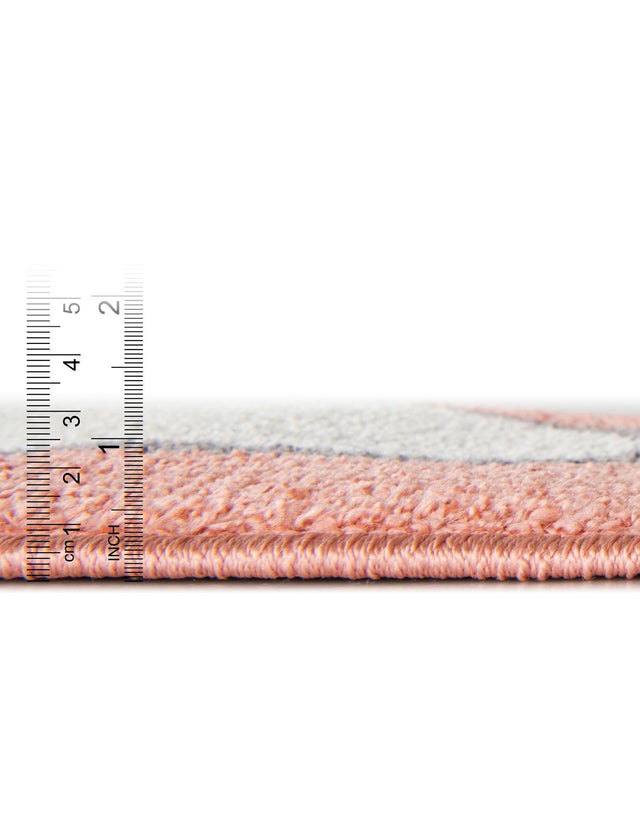 Red 3' 3 x 3' 3 Whimsy Kids Round Area Rug for Baby Nursery, Toddler Playroom, Bedrooms