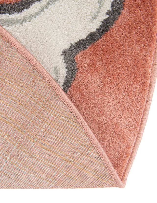 Red 3' 3 x 3' 3 Whimsy Kids Round Area Rug for Baby Nursery, Toddler Playroom, Bedrooms