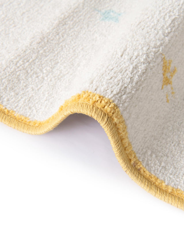 Ivory and Gray 2' 2 x 6' 1 Whimsy Kids Runner Area Rug for Baby Nursery, Toddler Playroom, Bedrooms