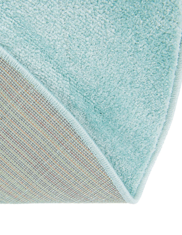 Teal 5' 3 x 5' 3 Whimsy Kids Round Area Rug for Baby Nursery, Toddler Playroom, Bedrooms