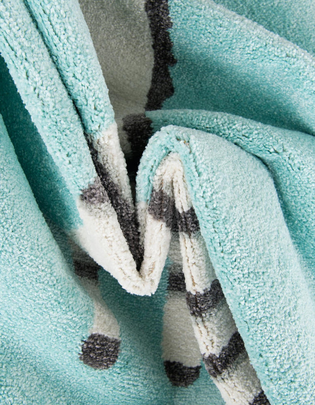 Teal 2' 2 x 3' 11 Whimsy Kids Runner Area Rug for Baby Nursery, Toddler Playroom, Bedrooms