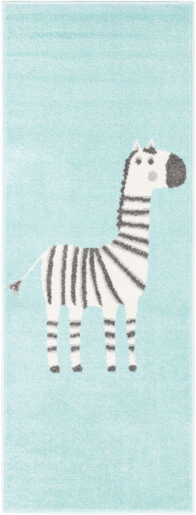 Teal 2' 2 x 6' 1 Whimsy Kids Runner Area Rug for Baby Nursery, Toddler Playroom, Bedrooms Playful Fun Design Easy Clean Carpet for Sale at Rug Engine