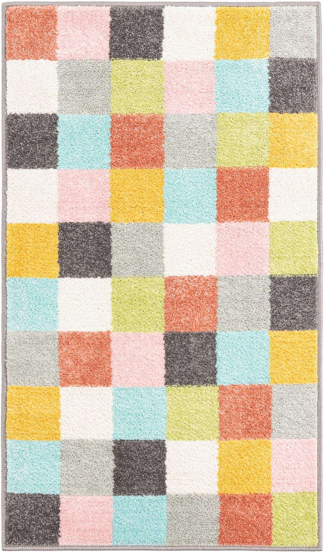 Multicolor 2' 2 x 3' 11 Whimsy Kids Runner Area Rug for Baby Nursery, Toddler Playroom, Bedrooms