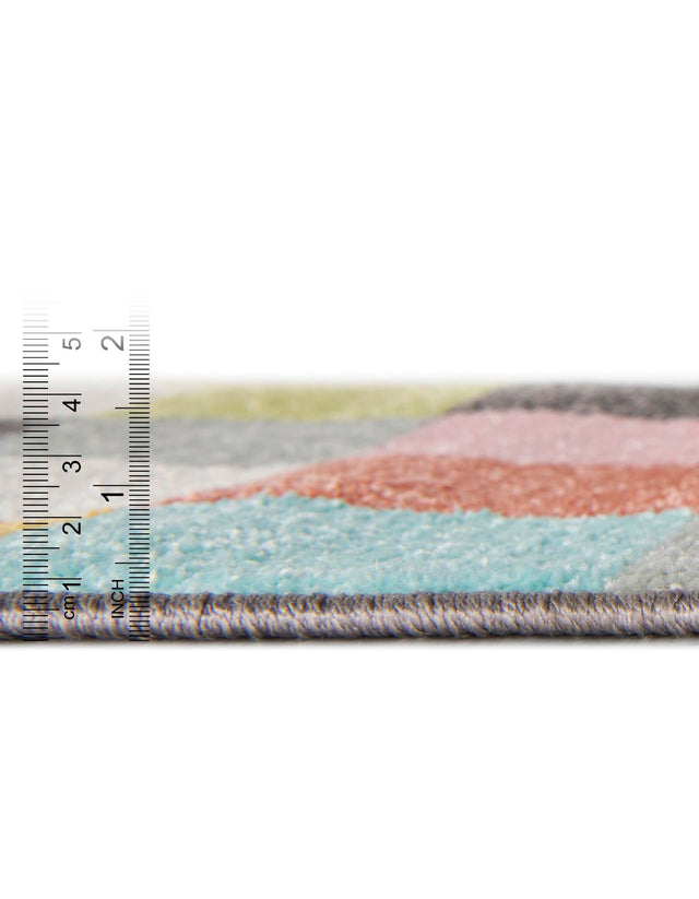 Multicolor 7' 10 x 10' Whimsy Kids Rectangle Area Rug for Baby Nursery, Toddler Playroom, Bedrooms