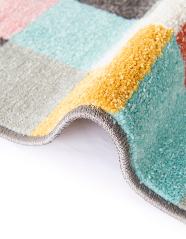 Multicolor 7' 10 x 10' Whimsy Kids Rectangle Area Rug for Baby Nursery, Toddler Playroom, Bedrooms