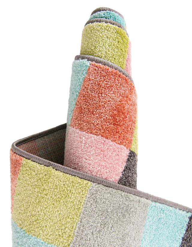 Multicolor 7' 10 x 10' Whimsy Kids Rectangle Area Rug for Baby Nursery, Toddler Playroom, Bedrooms