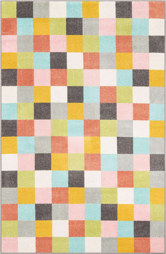 Multicolor 5' 3 x 8' Whimsy Kids Rectangle Area Rug for Baby Nursery, Toddler Playroom, Bedrooms Playful Fun Design Easy Clean Carpet for Sale at Rug Engine