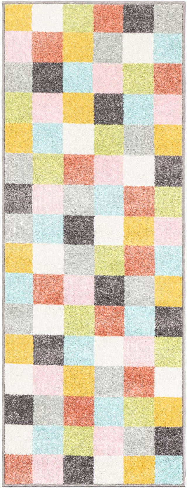 Multicolor 2' 2 x 6' 1 Whimsy Kids Runner Area Rug for Baby Nursery, Toddler Playroom, Bedrooms Playful Fun Design Easy Clean Carpet for Sale at Rug Engine