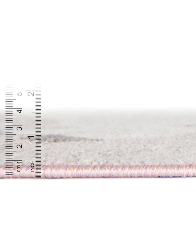 Pink 2' 2 x 2' 11 Whimsy Kids Rectangle Area Rug for Baby Nursery, Toddler Playroom, Bedrooms