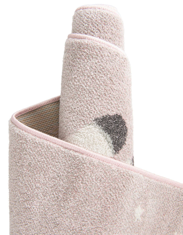 Pink 2' 2 x 2' 11 Whimsy Kids Rectangle Area Rug for Baby Nursery, Toddler Playroom, Bedrooms