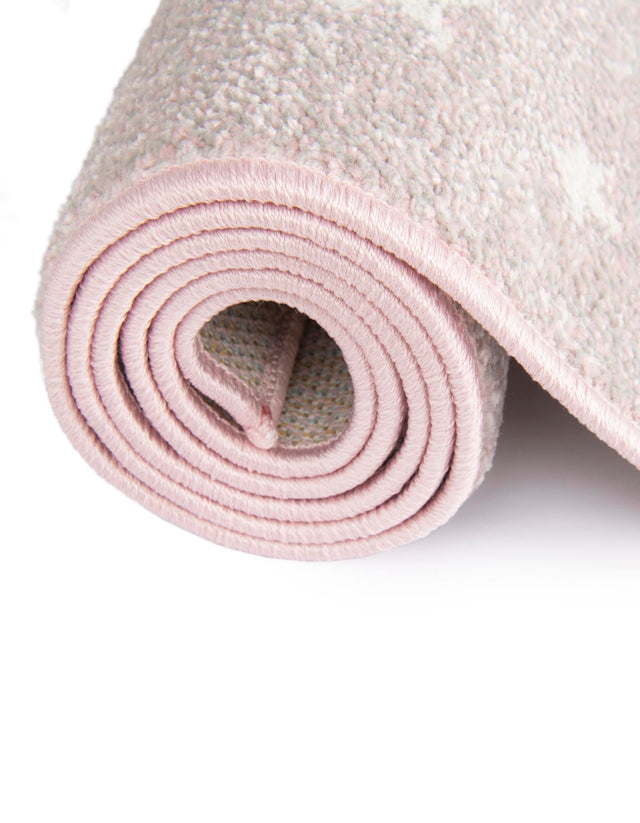 Pink 2' 2 x 2' 11 Whimsy Kids Rectangle Area Rug for Baby Nursery, Toddler Playroom, Bedrooms