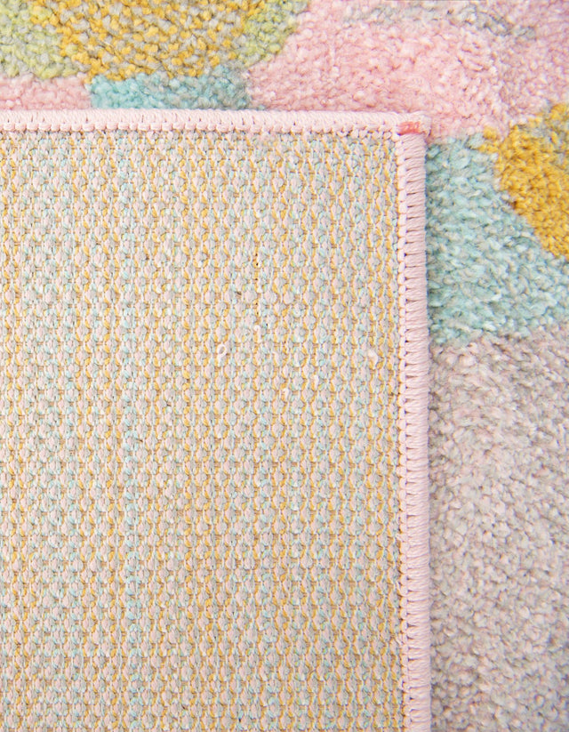 Pink 2' 2 x 3' 11 Whimsy Kids Runner Area Rug for Baby Nursery, Toddler Playroom, Bedrooms